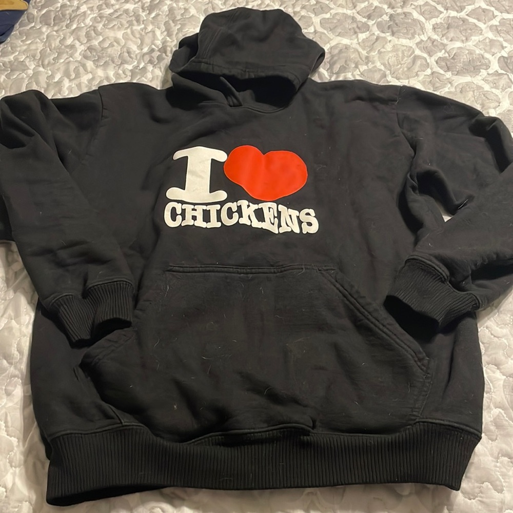 I Love chickens graphic hoodie